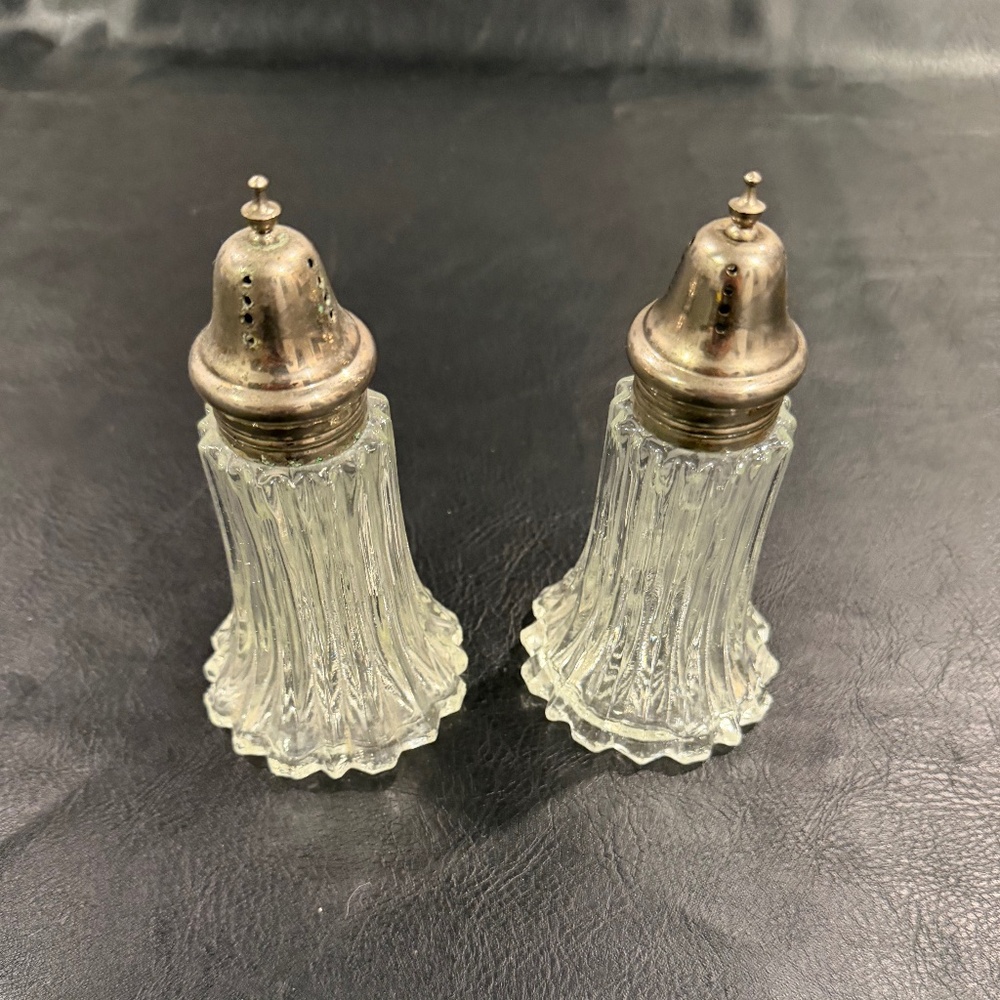 Vintage Fluted Silver Plated Salt and Pepper Shakers - Pair